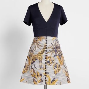 Hutch Wild Wonderment Twofer Short Sleeve Dress S